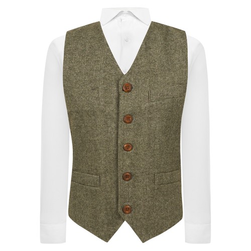Fern green herringbone - fern,