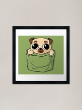 Pocket Pug Puppy Framed Art