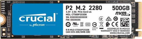 Crucial 500gb nvme - p2, 2280