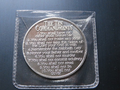 Ten commandments coin token - commandments,
