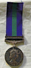EIIR GENERAL SERVICE MEDAL CANAL ZONE CLASP BOXED GUTTERIDGE AIRCRAFTMAN 2 RAF