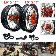 For KTM 125-530 SX EXC-F SX-F XC-W 17" Supermoto Front Rear Wheels Rim Hub Discs