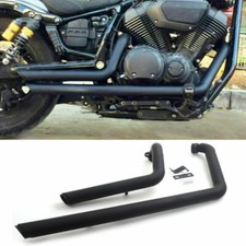 Black Full Shots Staggered Exhaust Pipes for Yamaha Star Bolt XV950 XVS950 10-18