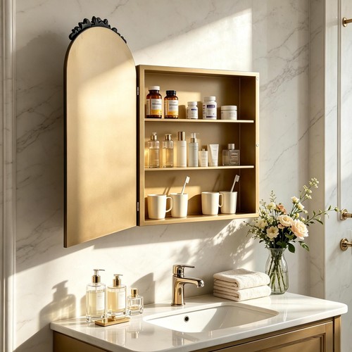 Vintage metal frame bathroom - vintage,