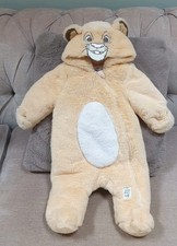 NEW? Disney baby Lion King yellow gold Plush Fur pram/ Snowsuit Age 0-3 Months