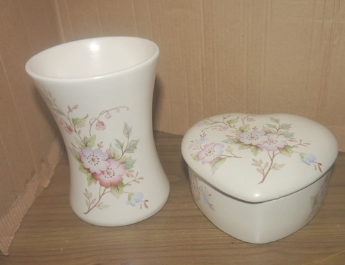 Vase and lidded trinket dish - and,