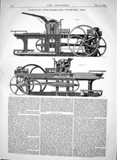 Old Print 1865 Bonneville Litho-Chromo-Litho Typographic Press Machinery 19th