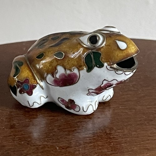 Cloisonne frog figurine small - frog,
