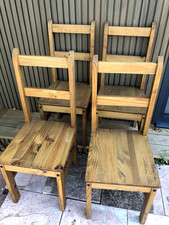 DINING CHAIRS Set of x4 Pine Chairs Collection from West London Good Condition
