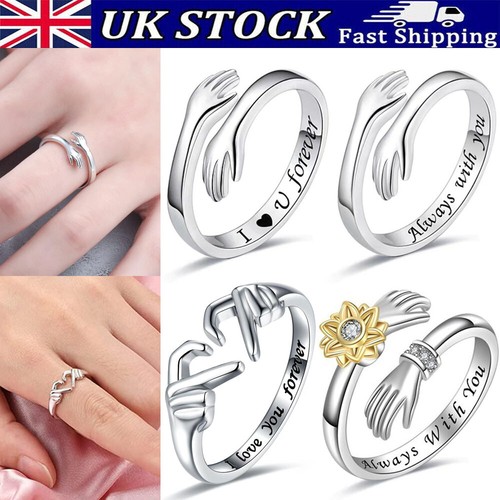 Hug ring adjustable 925 silver - hug,