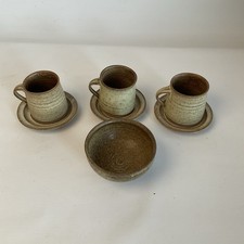 Ewenny Welsh Pottery Cups Set