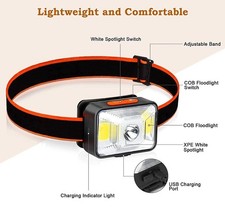 Rechargeable Head Torch Led Super Bright for Fishing, Camping,  Hiking Reading,
