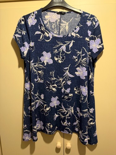 Navy blue with purple - , floral