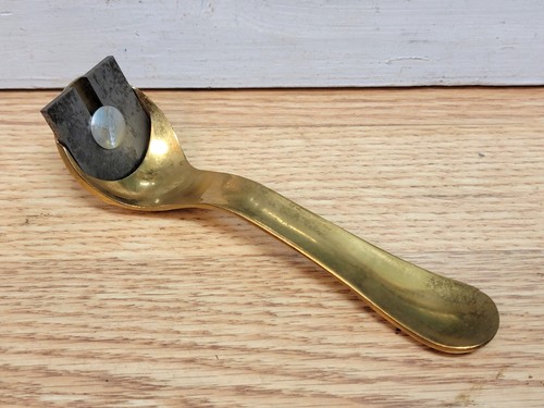 Vintage brass convex wood - convex,