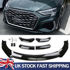 Gloss Blakc Front Bumper Lip Spoiler Splitter Body Kit For Audi A3 2007-2019 UK
