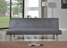 FAUX SUEDE SOFA BED GREY COMFY