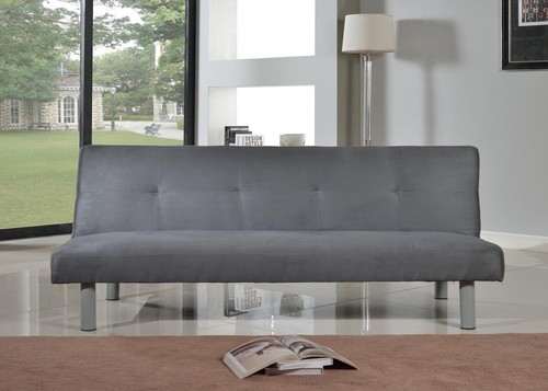 Faux suede sofa - faux, grey