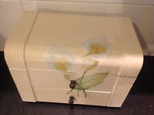 Wooden Jewellery/Trinket/Storage Box, Floral  Handpainted Vintage