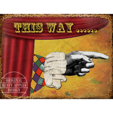 This Way To The Ring Vintage Traditional Fairground Stalls &Rides Metal Wall Art
