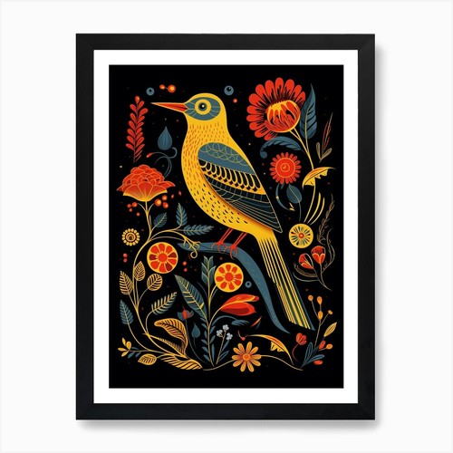 Folk bird illustration - folk,