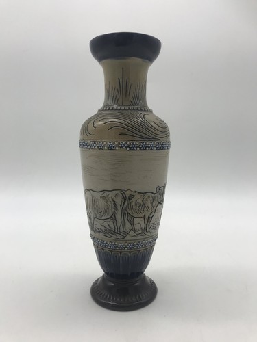 Doulton lambeth vase cattle - doulton,