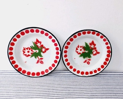 Pair vintage enamel side - of,