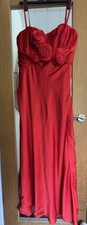 Debut Debenhams Satin Red Evening Party Dress/ballgown Size 16 ￼