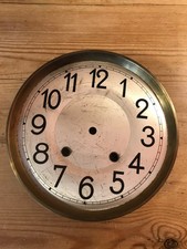 283d Vintage Circular Wall Clock Face with Brass Surround 25cm Diamter