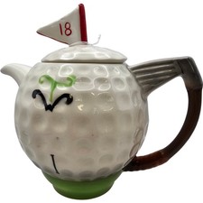 TONY WOOD Golf Ball Teapot Ceramic Unique Design Perfect Gift Decor 3