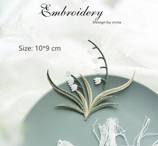 Lily of the valley Iron On/Se Patches  Flower Embroidery Patche for DIY Clothing