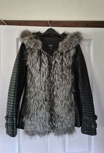 Vintage leather and silver fox - silver,