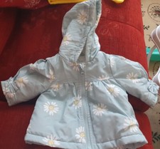 Asda George Baby Blue Daisy Coat size 0-3 months