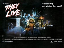 THEY LIVE 1988 UK quad poster print 30x40" John Carpenter Roddy Piper FREE P&P