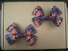 LADY TRAMP DOGS ANIMAL - hair bow clips (2) HANDMADE girls hair accessories 3”