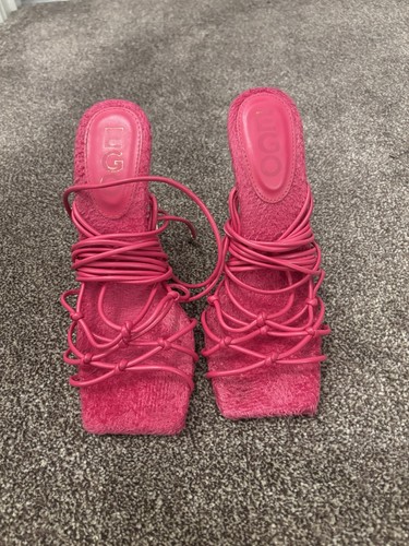 Hot pink lace heels - pink,