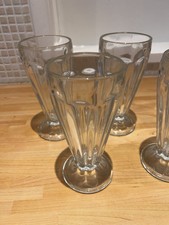 6 x Milkshake Glasses Dessert Sundae Ice Cream Soda Glass Tall American Style