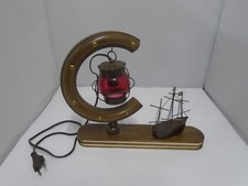 Very Nice Vintage 1950's 1960's Wooden Boat Table Lamp