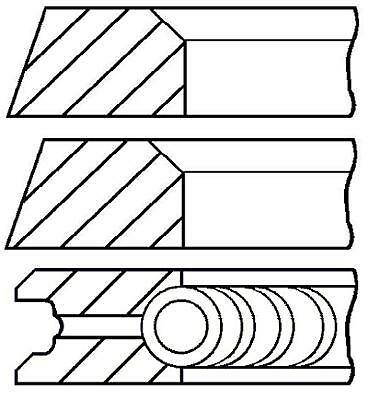 Single piston ring set - piston, std