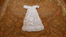 ?Antique Victorian Baptism Christening Gown White With Lace Bonnet 0-3 Months?