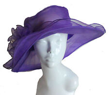 Large Hat Fascinator Weddings Ladies Day Race Royal Ascot Hatinator Brim Organza