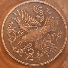 A British 1983  Isle of Man 2p two pence coin Red Chough Circulated