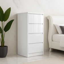 High Gloss 4 drawer White