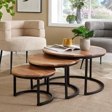 Nest 3 Tables Solid Acacia