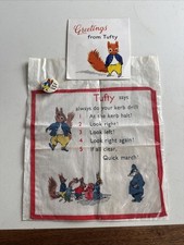 Vintage Tufty Club Handkerchief  Retro Kids Nostalgia 1960s 70s Badge Pin Card