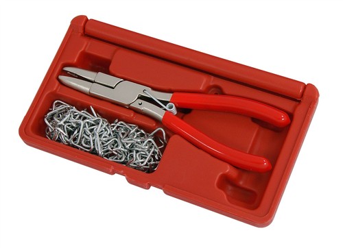Hog ring plier set with - ring, 100