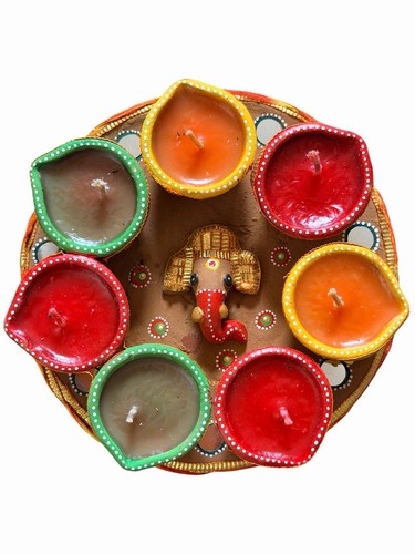 Beautiful ganesha diya thali - ganesha,