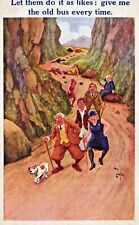Comic Postcard C1920 'Give Me The Old Bus' Stockings Plus Fours Dog Reg Carter