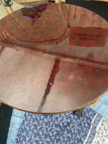 Oak round side coffee table - round,