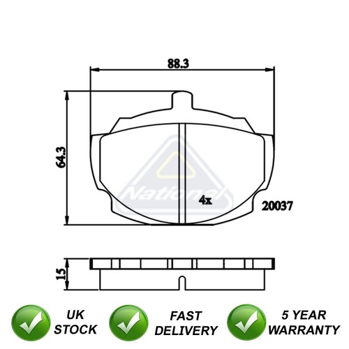 Brake pads set sjr fits - fits, mg