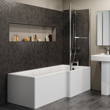 L Shaped Shower Bath Right